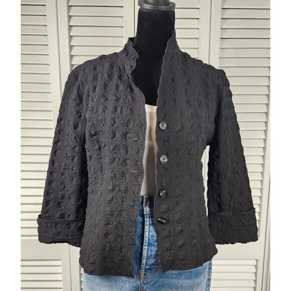 Courtney Washington S/XS Black Pucker Resort Stretchy Shacket $159